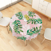 Lofaris Green Pink Leaves Boho Plant Round Tablecloth